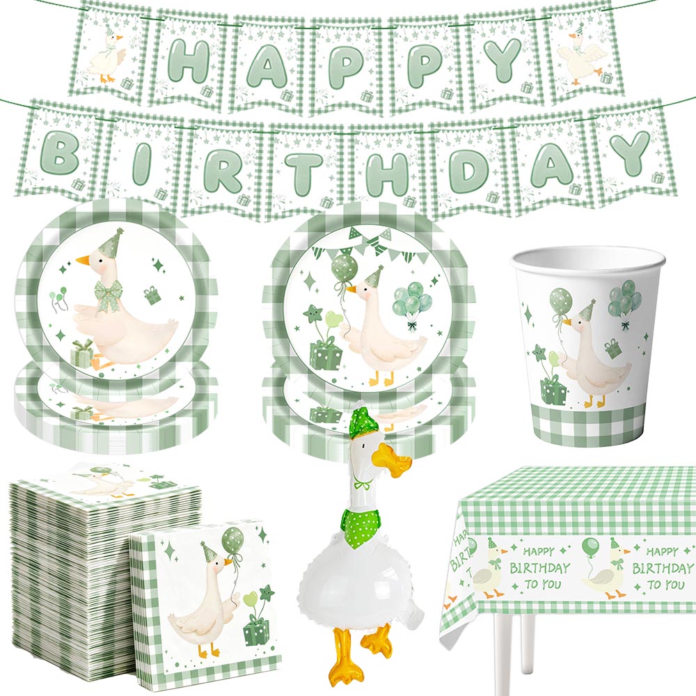 Table Cloth Disposable - Zielona Zestaw Jednorazowych Naczyń z Motywem
