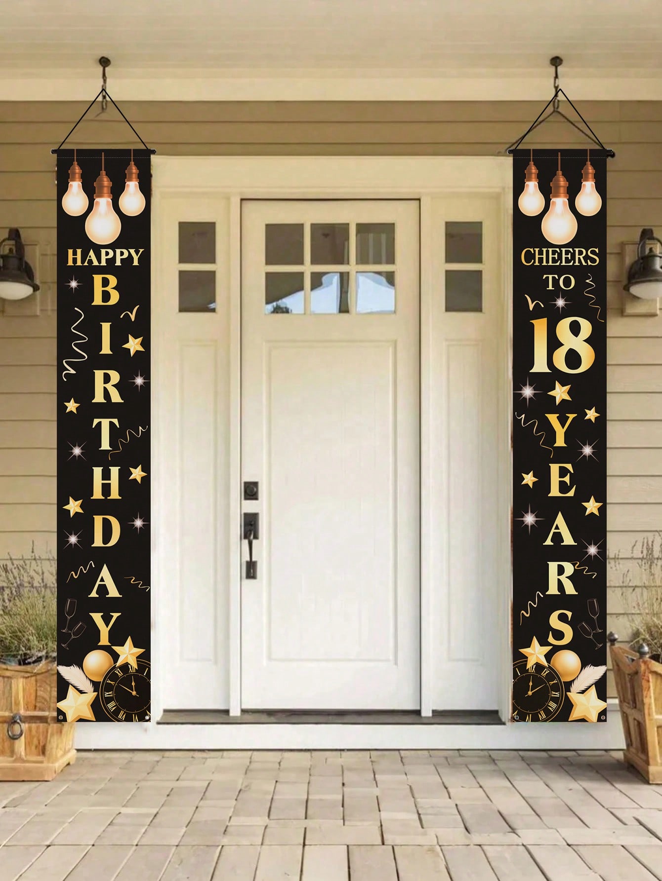 Party Banner Gold - 1 para banerów na 18. urodziny,