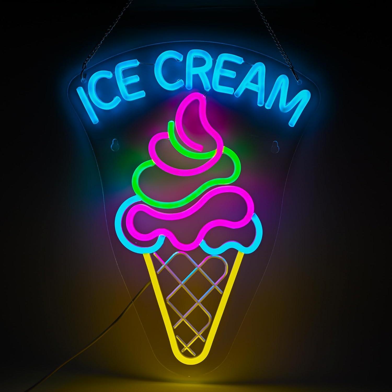 Neon Sign Party - Neonowy szyld LED z motywem lodów,