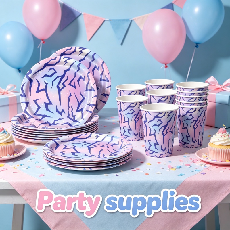 Table Cloth Disposable - Gorący film anime K-pop Różowo-fioletowy jednorazowy
