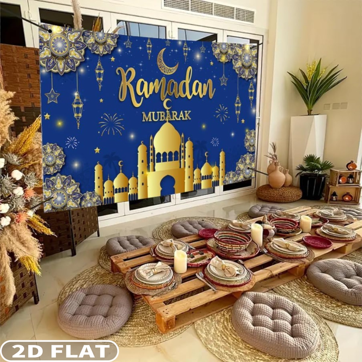Party Banner Gold - 2D PŁASKIE 1 szt. Tła na