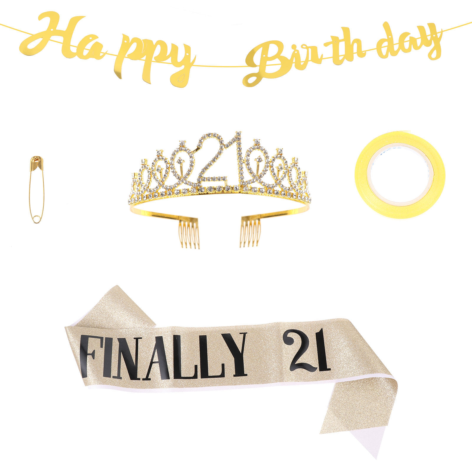 1 zestaw urodzinowej korony, s – Birthday Sash Glitter recenzja i cena