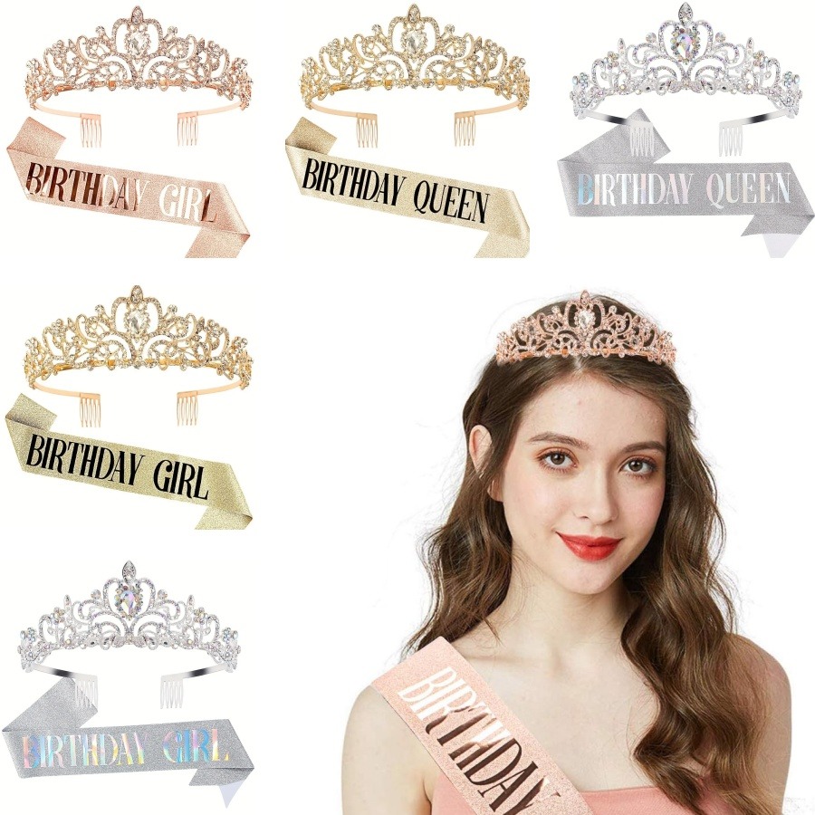 2 szt./zestaw Błyszcząca Koron – Birthday Sash Glitter recenzja i cena