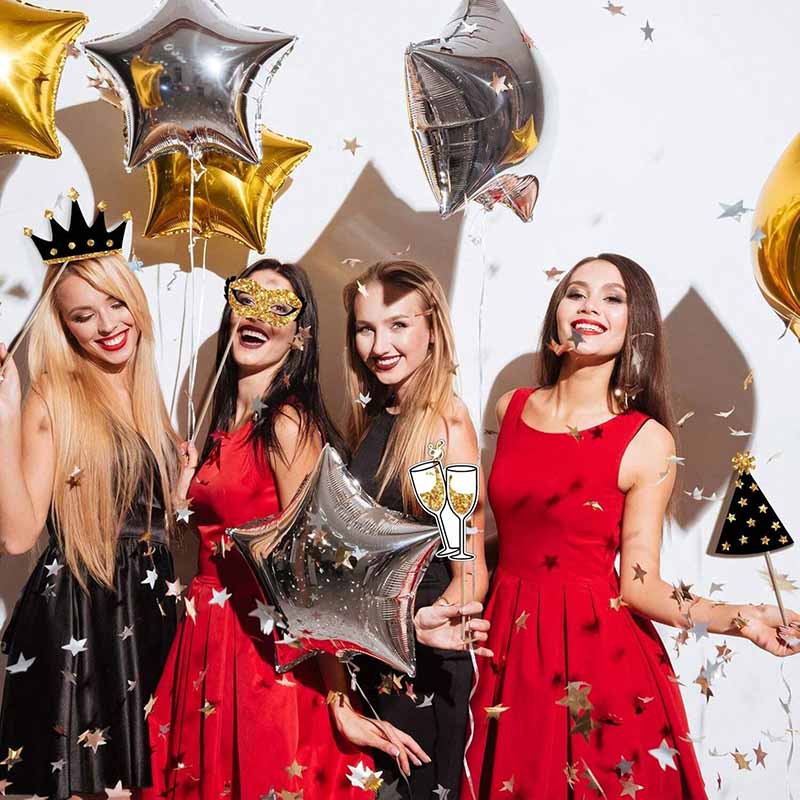 23 szt. Czarne Złote Papierowe – Photo Booth Frame recenzja i cena