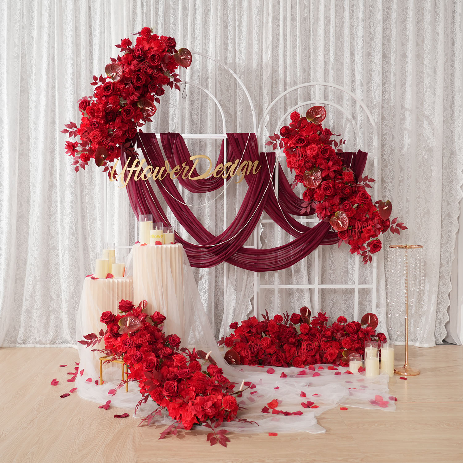 Uflower Czerwona Rządka Kwiató – Flower Wall Panel recenzja i cena