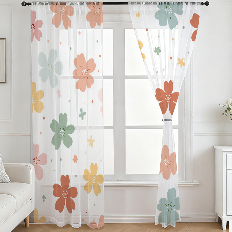 2 szt. Przezroczyste zasłony z – Flower Wall Panel recenzja i cena
